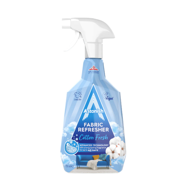 Astonish Fabric Refresher Spray - Cotton Fresh, 150ml | Odor-Eliminating Fabric Freshener